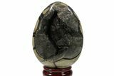 Septarian Dragon Egg Geode - Black Crystals #134438-2